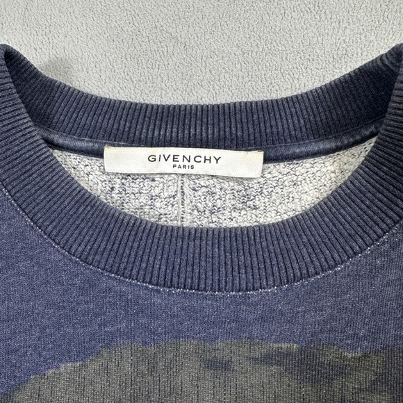 Givenchy Paris Rottweiler Crewneck Sweatshirt L Blue Pullover Designer Cuban Fit - Picture 3 of 8